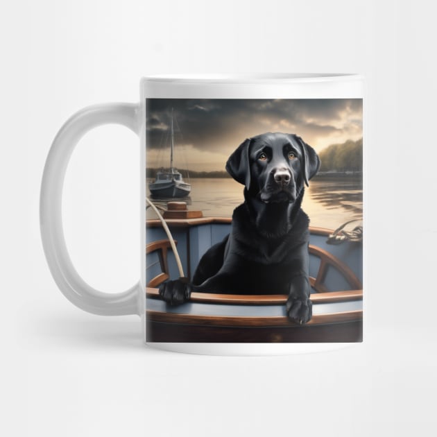 Black Lab on a Boat by AnchoredK9s